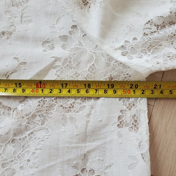 REISS ! Emilia Lace Flared-Cuff Blouse in Ivory ( US/6) - Picture 10 of 11